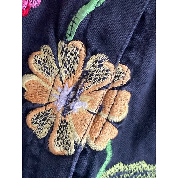 Michael Simon Sez Cardigan Black Multi Floral Embroidered Button Front Girl 7/8 - Picture 9 of 12
